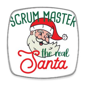 Scrum Master xmas the real Santa Weihnachten - Viereckiger Kühlschrankmagnet - Weiß - Vorne