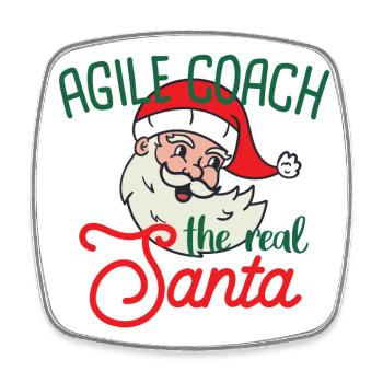 Agile Coach Noël, le vrai Noël du Père Noël - Magnet carré - blanc - Devant