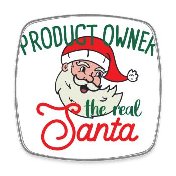 Product Owner xmas the real Santa Weihnachten - Viereckiger Kühlschrankmagnet - Weiß - Vorne