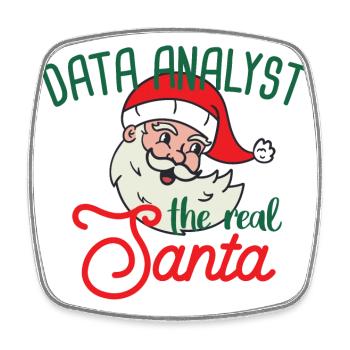 Data Analyst Xmas the real Santa Weihnachten - Viereckiger Kühlschrankmagnet - Weiß - Vorne