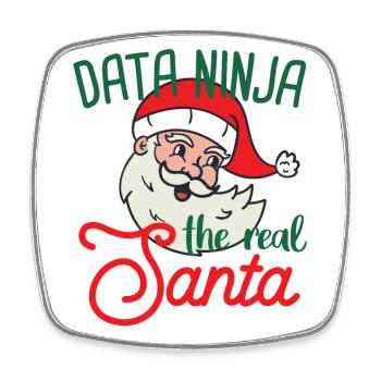 Data Ninja Noël Noël Science des données - Magnet carré - blanc - Devant