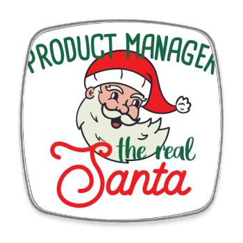 Product Manager xmas Santa Christmas Srum Master - Square fridge magnet - white - Front