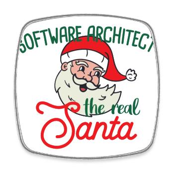 Software Architect xmas the real Santa Weihnachten - Viereckiger Kühlschrankmagnet - Weiß - Vorne