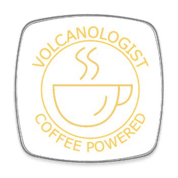 Volcanologist Coffee Powered Volcanology - Viereckiger Kühlschrankmagnet - Weiß - Vorne