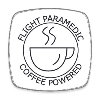 Flight Paramedic Coffee powered Luftrettung - Viereckiger Kühlschrankmagnet - Weiß - Vorne
