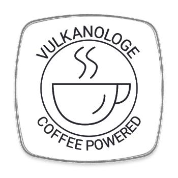 Vulkanologe Coffee Powered Vulkanologie - Viereckiger Kühlschrankmagnet - Weiß - Vorne