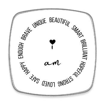 i am - Viereckiger Kühlschrankmagnet - Weiß - Vorne
