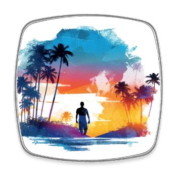 Einfach nur Sommer, Sonne und Strand - Viereckiger Kühlschrankmagnet - Weiß - Vorne