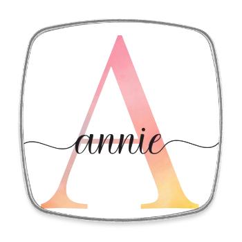 A | Monogramm | Name | Annie |Watercolor - Viereckiger Kühlschrankmagnet - Weiß - Vorne