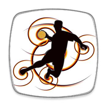 Handball design (Germany, vertebrae) - Square fridge magnet - white - Front