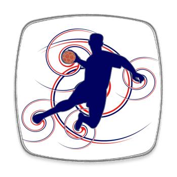 Conception de Handball (France, vertèbres) - Magnet carré - blanc - Devant
