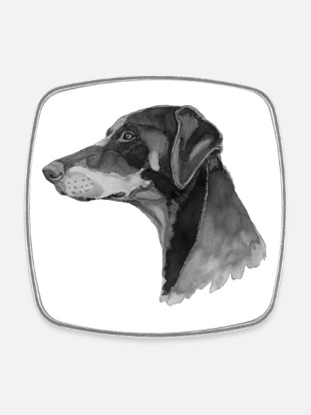 Doberman Pincher - Square fridge magnet - white