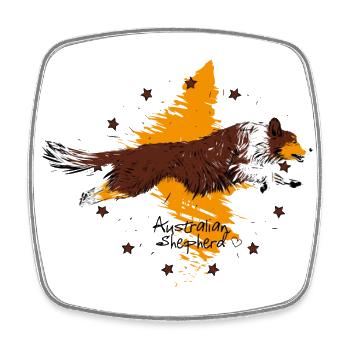 red Australian Shepherd - Viereckiger Kühlschrankmagnet - Weiß - Vorne
