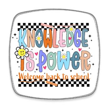 Back to School - Square fridge magnet - white - Front
