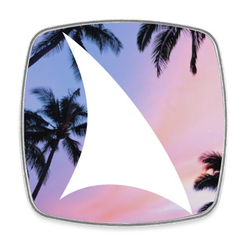 DAILY DOSE logo palm trees - Square fridge magnet