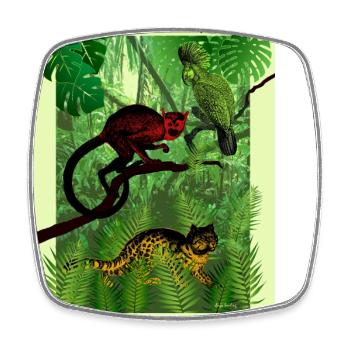 Animals in the jungle - Square fridge magnet - white - Front