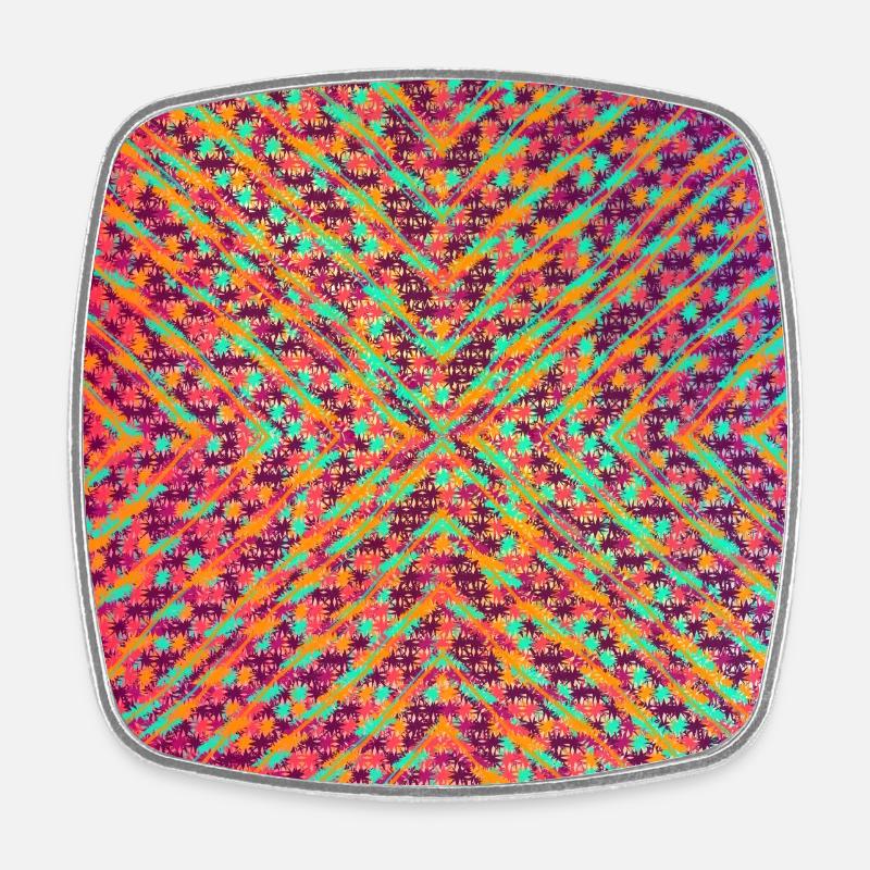 Colorful pattern (jagged) 01 - Square fridge magnet - white