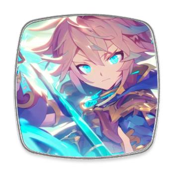 Blue knight - Viereckiger Kühlschrankmagnet - Weiß - Vorne