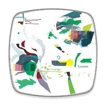 "Colorful bird" in green - Square fridge magnet - white - Front