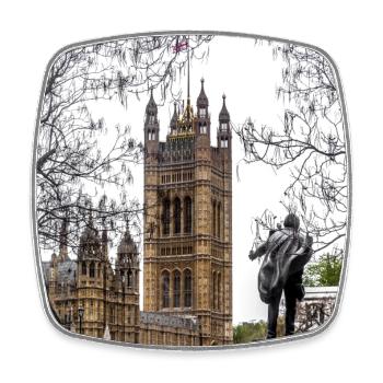 Victoria Tower Majesty - Viereckiger Kühlschrankmagnet - Weiß - Vorne
