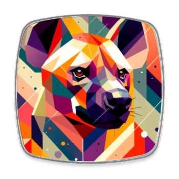 Hyena - Square fridge magnet - white - Front
