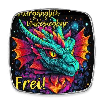 Unvergänglich. Unbesiegbar. Frei! | Stärke & Freih - Viereckiger Kühlschrankmagnet - Weiß - Vorne