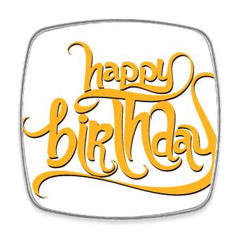 Bon anniversaire - Magnet carré - blanc - Devant