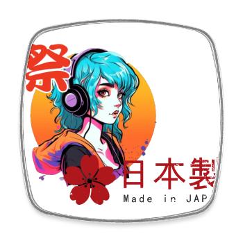 Anime Vibes - Fabriqué au Japon - Magnet carré - blanc - Devant