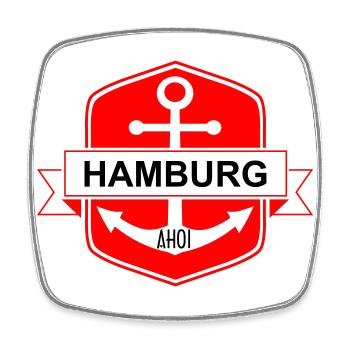 Hamburg Ahoi - Viereckiger Kühlschrankmagnet - Weiß - Vorne