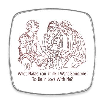 Challengers Movie Lineart - Square fridge magnet - white - Front