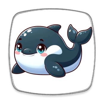 killer whale - Square fridge magnet - white - Front