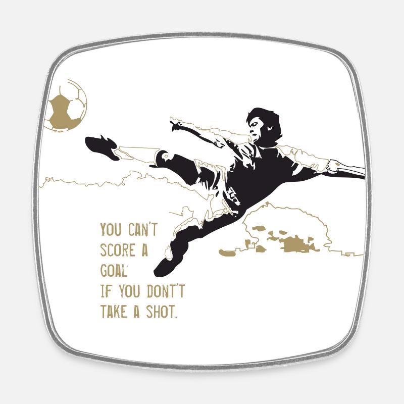 Make a Goal. Gold! - Square fridge magnet - white