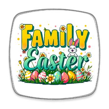 Family Easter - Ostern - Viereckiger Kühlschrankmagnet - Weiß - Vorne