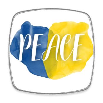 Symbole de paix en Ukraine - Magnet carré - blanc - Devant