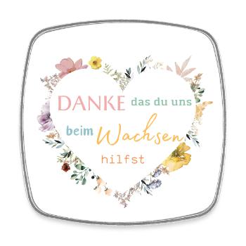 Danke das du uns beim Wachsen hilfst! - Viereckiger Kühlschrankmagnet - Weiß - Vorne