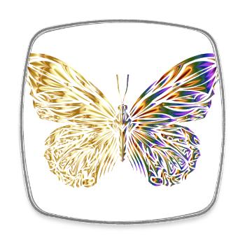 Papillon - Magnet carré - blanc - Devant