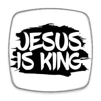 Christlicher Sticker Jesus is King Jesus Sticker - Viereckiger Kühlschrankmagnet - Weiß - Vorne