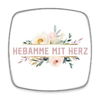 Hebamme mit Herz - Viereckiger Kühlschrankmagnet - Weiß - Vorne