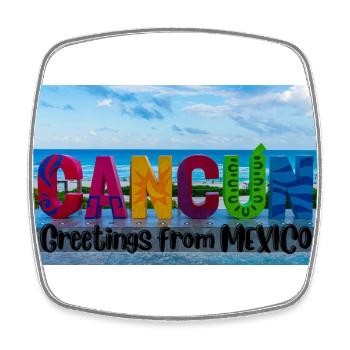 Greetings from Mexico . Cancun - Square fridge magnet - white - Front
