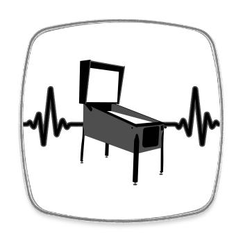 Heartbeat Pinball Pinball Pulse | Colors can be changed - Square fridge magnet - white - Front