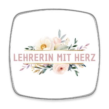 Lehrerin mit Herz - personalisierbar - Viereckiger Kühlschrankmagnet - Weiß - Vorne