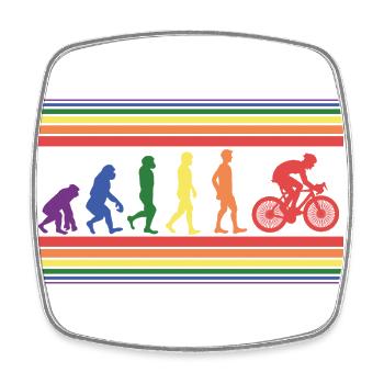 The evolution of cycling - Square fridge magnet - white - Front