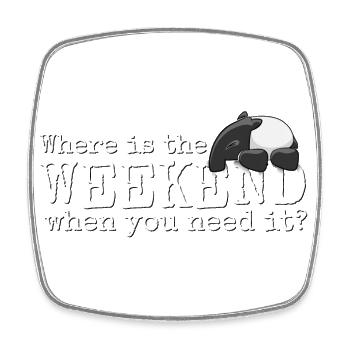 Where is the Weekend? Kawaii Tapir Wochenende Spaß - Viereckiger Kühlschrankmagnet - Weiß - Vorne