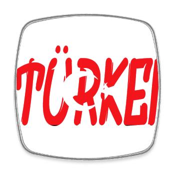 Türkei - Viereckiger Kühlschrankmagnet - Weiß - Vorne