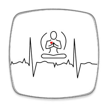 Battements de cœur pour la méditation - Magnet carré - blanc - Devant