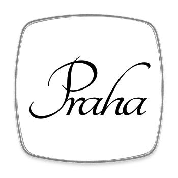Praha Prag - Viereckiger Kühlschrankmagnet - Weiß - Vorne