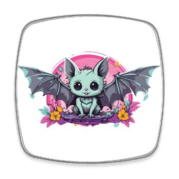 Occulte Kawaii gothique chauve-souris Pastel e-Girl - Magnet carré - blanc - Devant