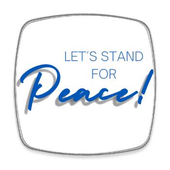 Together for peace - Square fridge magnet - white - Front