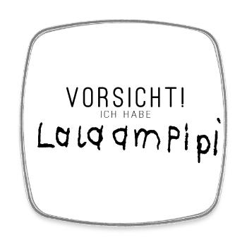 Vorsicht! Lala! - Viereckiger Kühlschrankmagnet - Weiß - Vorne