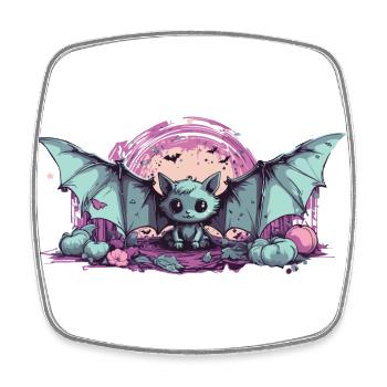 Style Anime de chauve-souris Kawaii Pastel gothique - Magnet carré - blanc - Devant